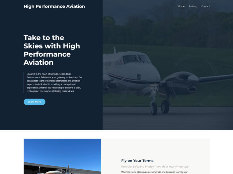 New Starter Website for High Performance Aviation